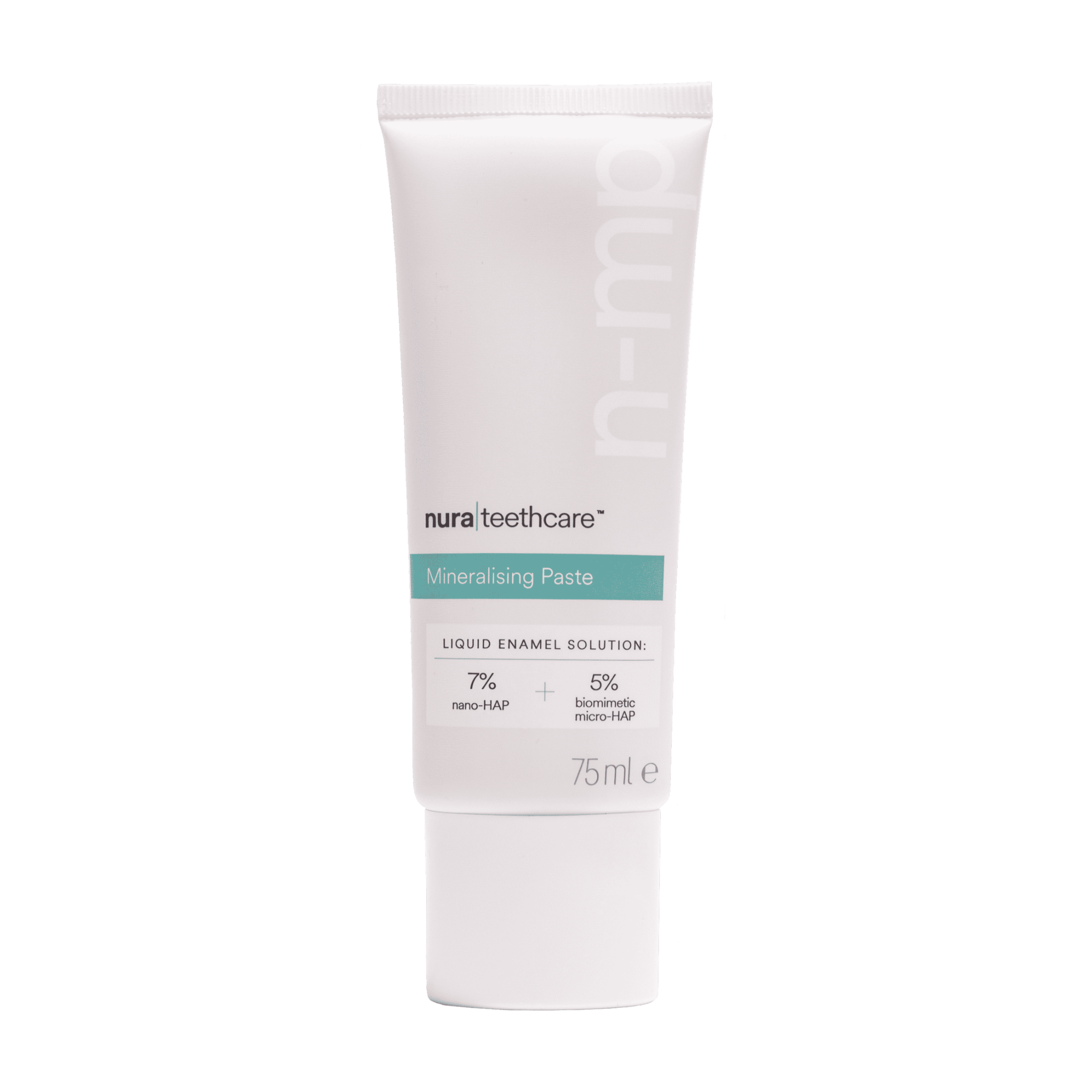 Single tube of Nura 12% Hydroxyapatite Toothpastes (Nano + Micro Hydroxyapatite).