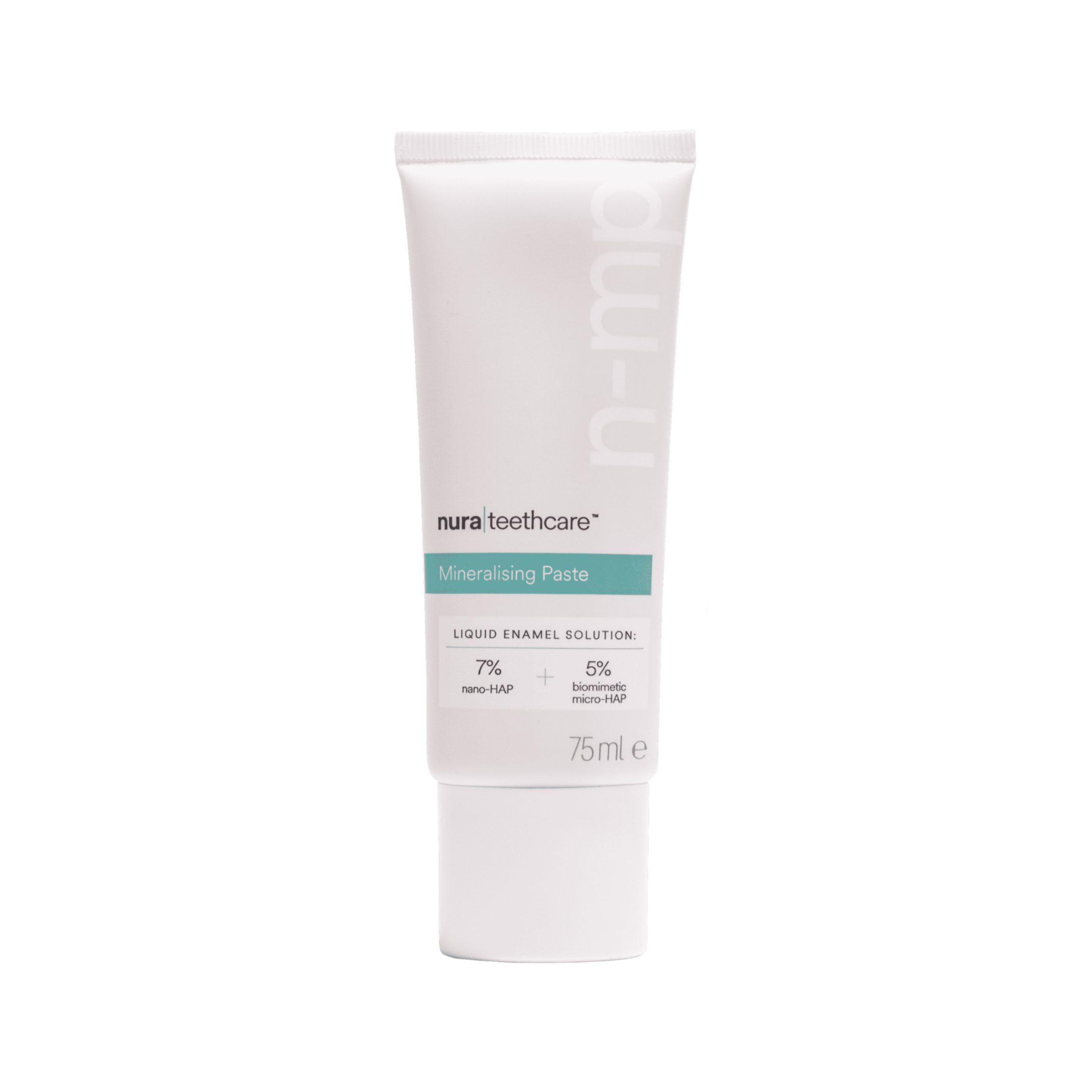 Single tube of Nura 12% Hydroxyapatite Toothpastes (Nano + Micro Hydroxyapatite).